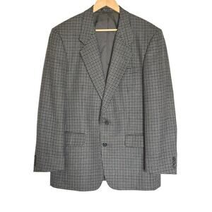 Pierre Balmain 100% Wool Single Breasted Houndstooth Blazer Jacket Mens 40R